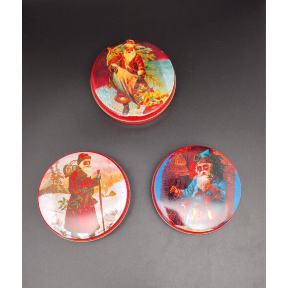 VTG 78' Christmas Mini Puzzles With Tin Santa Lot Of 3 Hong Kong Shackman 3" SEE - Picture 2 of 13